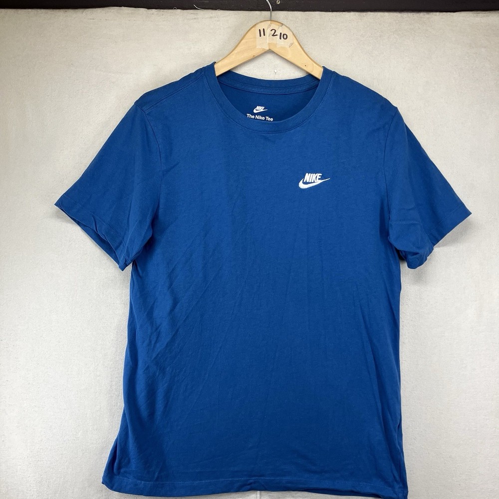 Classic Nike Men’s T-Shirt Cobalt Blue Crewneck SS Small Swoosh Logo Sz Small