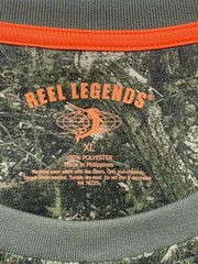 Reel Legends Shirt Mens XL Green Camo Short Sleeve Performance Outdoor Fishing