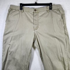 Tommy Bahama 38×32 Flat Front Chino Pants Khaki Relaxed Fit Lightweight