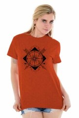 Compass Diamond Space Meaningful Symbolic Adult Short Sleeve Crewneck Tee