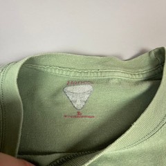VTG Hanes Ghost Pocket T-Shirt Mens L Green Short Sleeve Cotton Gradient Faded