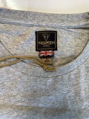 Triumph Motorcycles T-Shirt Mens Large Burnham Gray Marl Spellout Logo Cotton