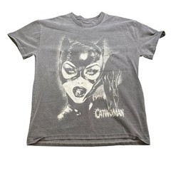 Catwoman Graphic Tee Mens XL Charcoal Gray Washed DC Comics Superhero Shirt