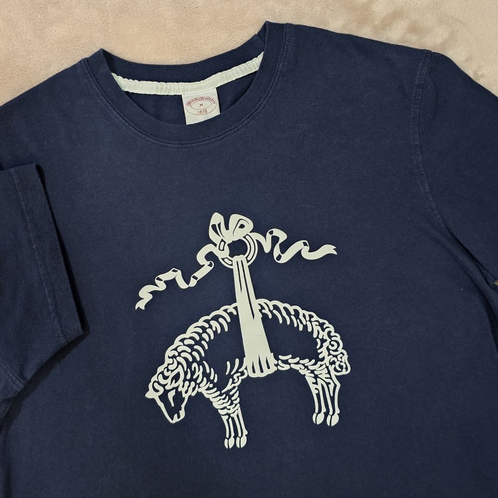 Brooks Brothers Navy Blue T-Shirt Size Medium Golden Fleece Graphic 2023 Preppy
