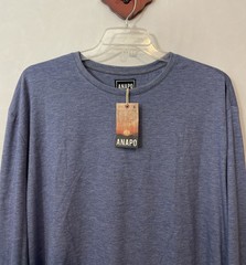 Anapo Clothing Mens 2xl Blue Super Soft Long-Sleeved Pullover Shirt NWT! A6618