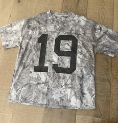 Hollister Men’s S Baggy Gray Camo Mesh V-Neck Short Sleeve Logo T-Shirt