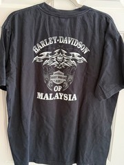 Vintage 2005 Harley-Davidson Malaysia T-Shirt – Men’s Black Graphic Tee Flame XL