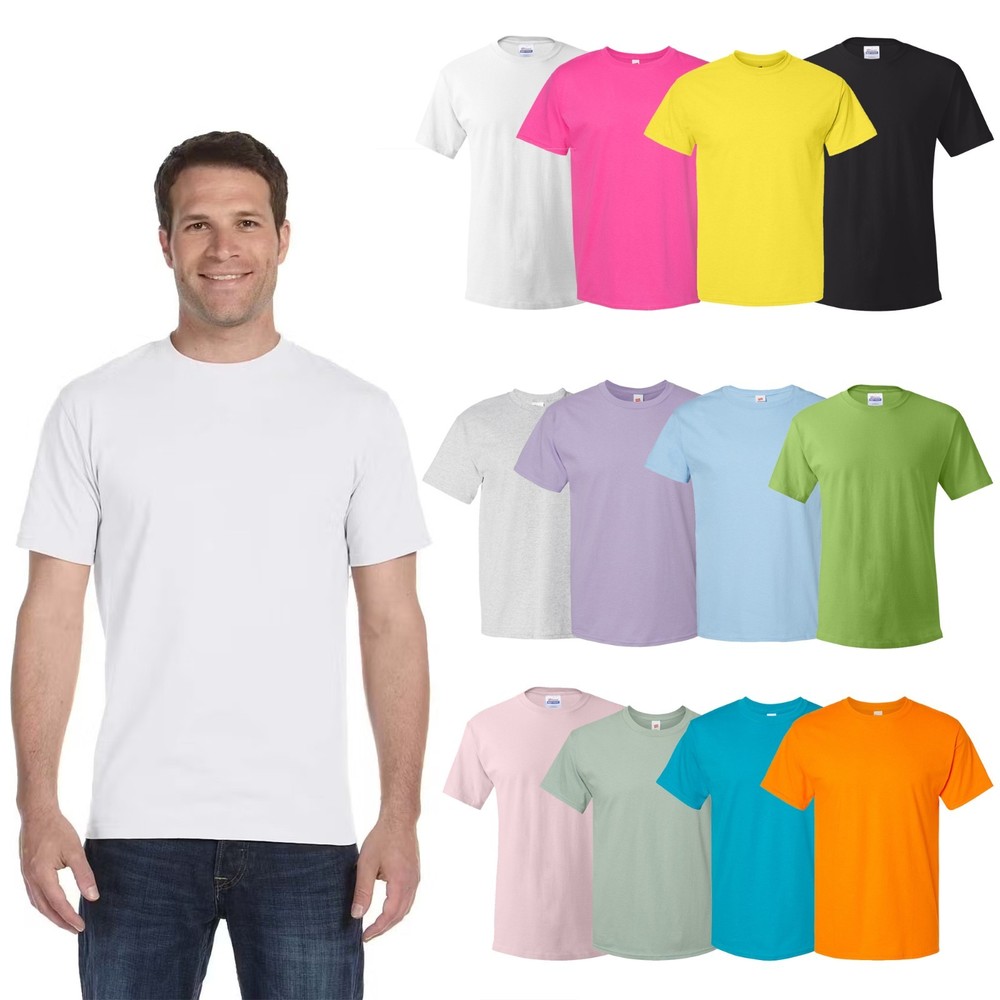 Hanes Essential-T T-Shirt for Men, Pre-Shrunk Assorted Color Tee 12-Pack, S-5XL