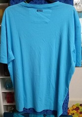 Hugo Boss Large Logo Blue Regular Fit Cotton T-Shirt w/ Logo Artwork (Mul Sizes)