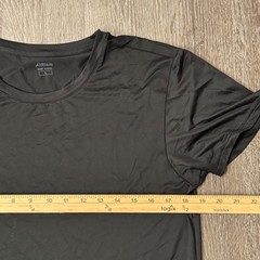 Uniqlo T-Shirt Mens L Black AIRism Short Sleeve Crew Neck Stretch Active