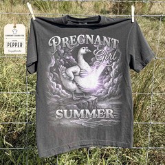 Pregnant Girl Summer Maternity Mom Baby Cute Funny Graphic Soft Comfort Tee