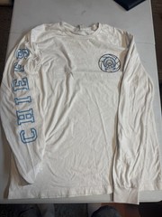 Chiefs Volleyball Graphic Long Sleeve Shirt White Blue Prostate Cancer Awareness
