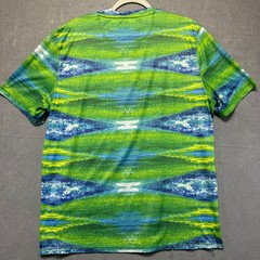 Reel Legends Mens Performance Fishing Shirt Size L Green Blue Graphic Tee