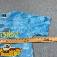 Vintage The Beatles T Shirt Mens Medium Blue Yellow Submarine Tie Dye 90s