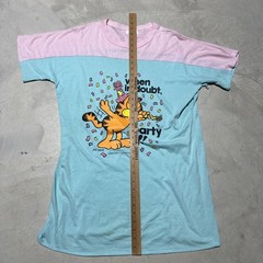 Vintage Garfield “When In Doubt, Party!” Sleep Shirt Novelty Cat Colorful One SZ
