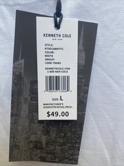 Kenneth Cole City Dweller T-Shirt White Large Short Sleeve Crew Neck Logo $49