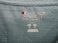 Champion Shirt Medium Adult Blue Lightweight Stretch Logo Performance Gym Mens M