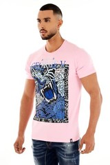 Avenue George V Paris T-Shirt Lion Men’s Pink Tee Rhinestone Fitted XL 2XL 3XL