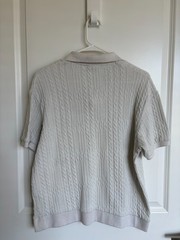Zara Men’s Textured Polo Off-White (Size: M) (Used)