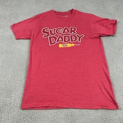 Tee Luv Sugar Daddy Shirt Mens Small Red Graphic Candy Logo Tee Funny Retro