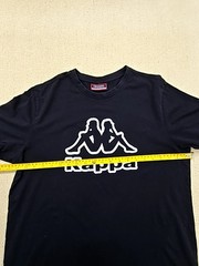 Kappa Mens T-Shirt Black Large Omini Logo Italy Cotton L