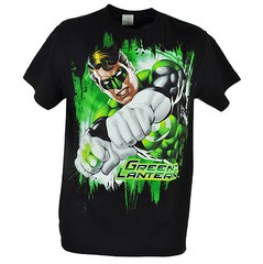 Justice League America Green Lantern Force Super Hero Black Tshirt Tee