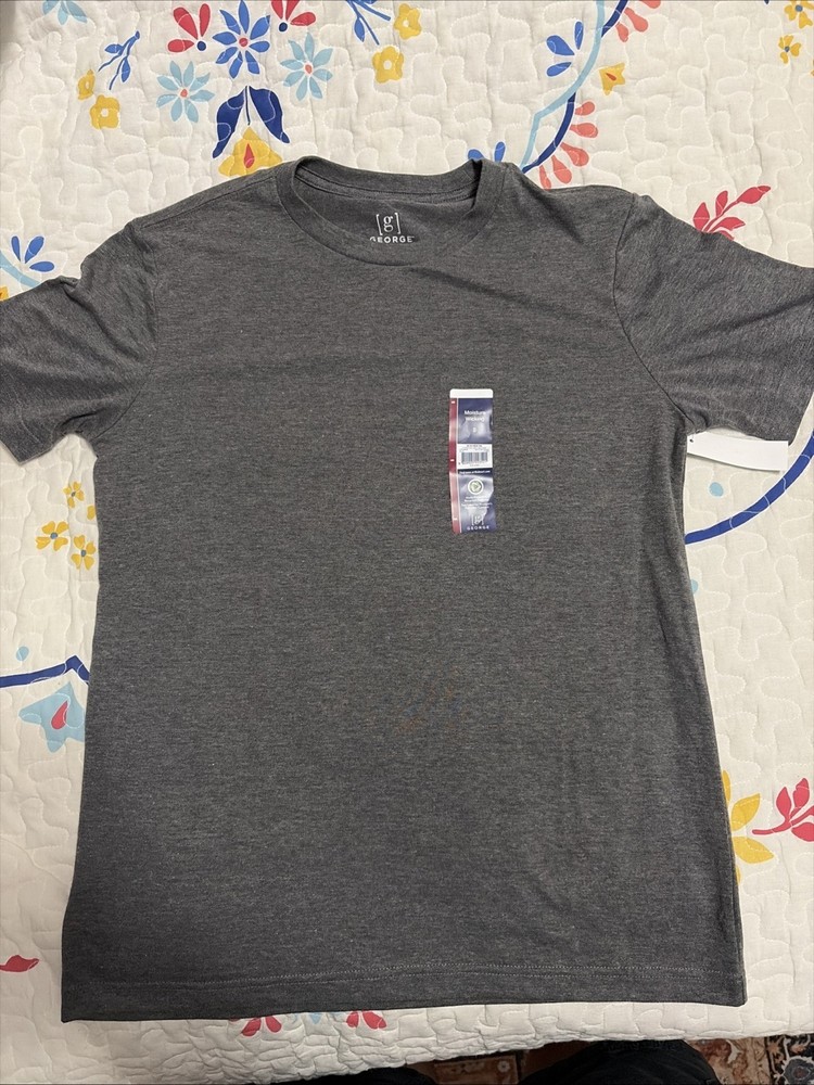Small 34-36 Men’s Moisture Wicking Short Sleeves Crew Tee Grey Shirt George