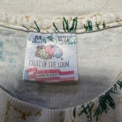VTG Single Stitch Shirt Fruit Of The Loom Mens Medium White Botanical Plants AOP