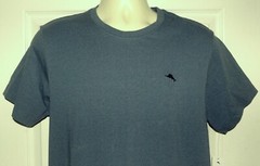 NWT Tommy Bahama S/S Crew Neck Cotton Blend Navy Or Blue Grid T-Shirt Sz M