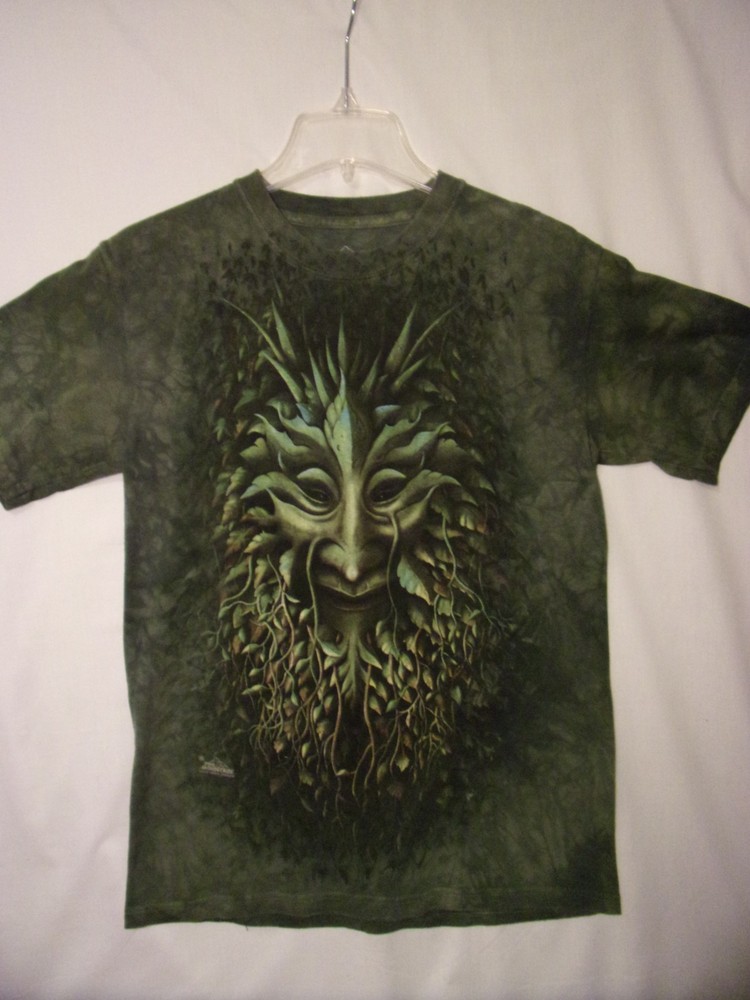 The Mountain Tree Face Branches Leafs Green T-Shirt Mens Womens Unisex Small