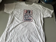 Rally To Restore Sanity And Or Fear White 2X T Shirt Jon Stewart Stephen Colbert