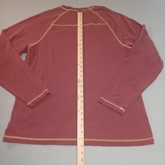 Academy Sports Outdoors Mens XL Maroon Long Sleeve Raglan Cotton T-Shirt Faded