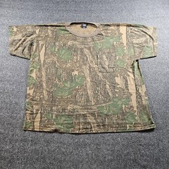 Vintage Ace Sportswear Shirt Mens 2XL Brown Camouflage Pocket Tee Hunting USA