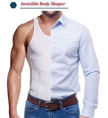 Mens Slimming Body Shaper Vest Gynecomastia Compression Shirts Tummy Control Top