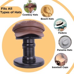 4-Way Wooden Hat Stretcher for Cowboy Hats, Baseball Caps & Fedoras – Adjusta…