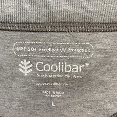 Coolibar Long Sleeve Shirt Mens Large Bamboo UPF 50 Gray Stretch Everyday