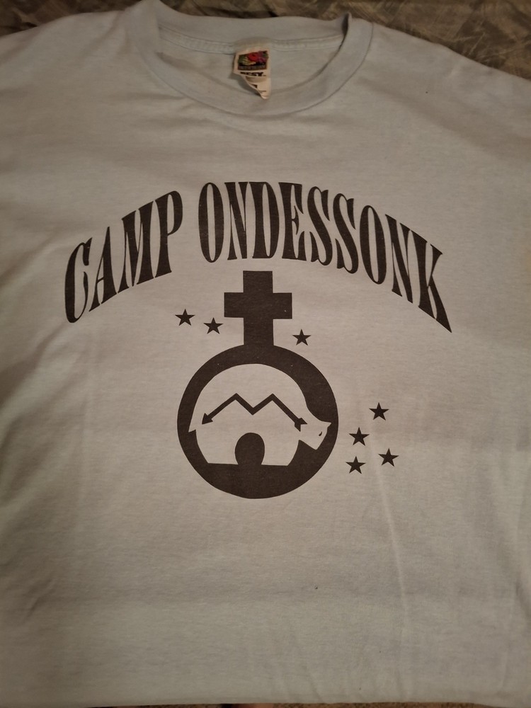 Camp Ondessonk Bear Vintage T-Shirt XL Light Blue