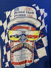 Dale Earnhardt Budweiser Raise Hell Praise Dale Shirt Men Medium Blue Port Co.