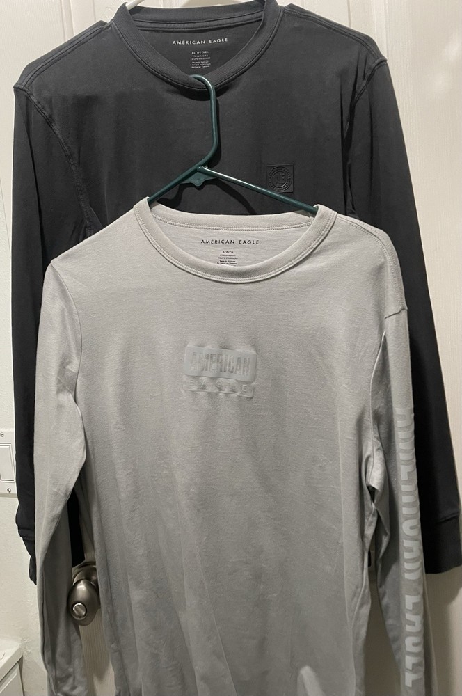 Lots of 2 American Eagle Long Sleeve Men NWT Gray Size Small Black Size XS