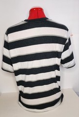 Ocean Pacific Men’s Striped T-Shirt Black White L/G (42-44) Cotton Crew Neck H22