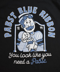 Pabst Blue Ribbon Beer Mens You Look Like You Need A Pabst Black Shirt New S-2XL