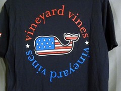 Vineyard Vines Men’s Short Sleeve American Flag Whale Pocket T-Shirt Size SMALL