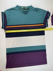 Vintage Knights Of Round Table Crewneck Men’s Shirt L Color Block Striped