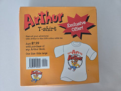Marc Brown PBS Arthur Kids Large 90s Vintage white Tee Shirt NEW in package