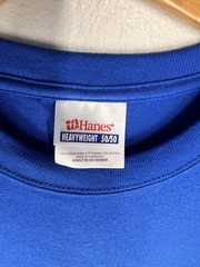 Hanes Heavyweight 50/50 Blank T-Shirt M Royal Blue Y2K Vintage Made in Honduras
