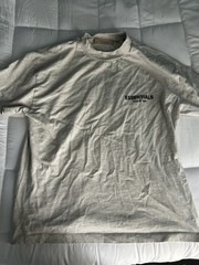 Fear of God ESSENTIALS Mens Light Oatmeal Graphic Crew Neck Cotton T-Shirt S