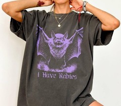 Bat Shirt, Grunge Y2k Unhinged Meme Tee, Gothic Humor Sarcasm