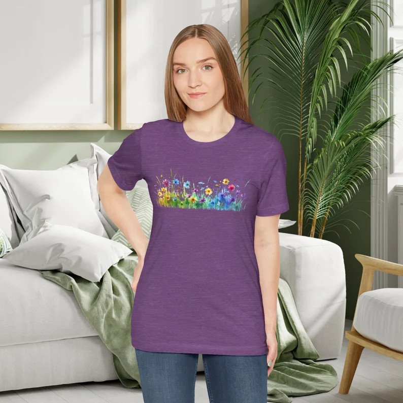 Flower Comfort Tee Floral Shirt Gift for Her Him Nature Lover Soft