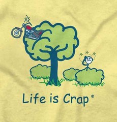 Life Is Crap Funny Motorcycle New Biker Gift Mens Casual Crewneck T Shirts Tees