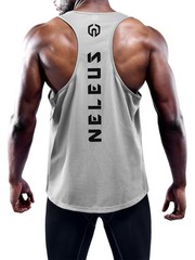 NELEUS Men’s 3 Pack Dry Fit Y-Back Muscle Tank Workout Gym Shirt,5031,Black,N…